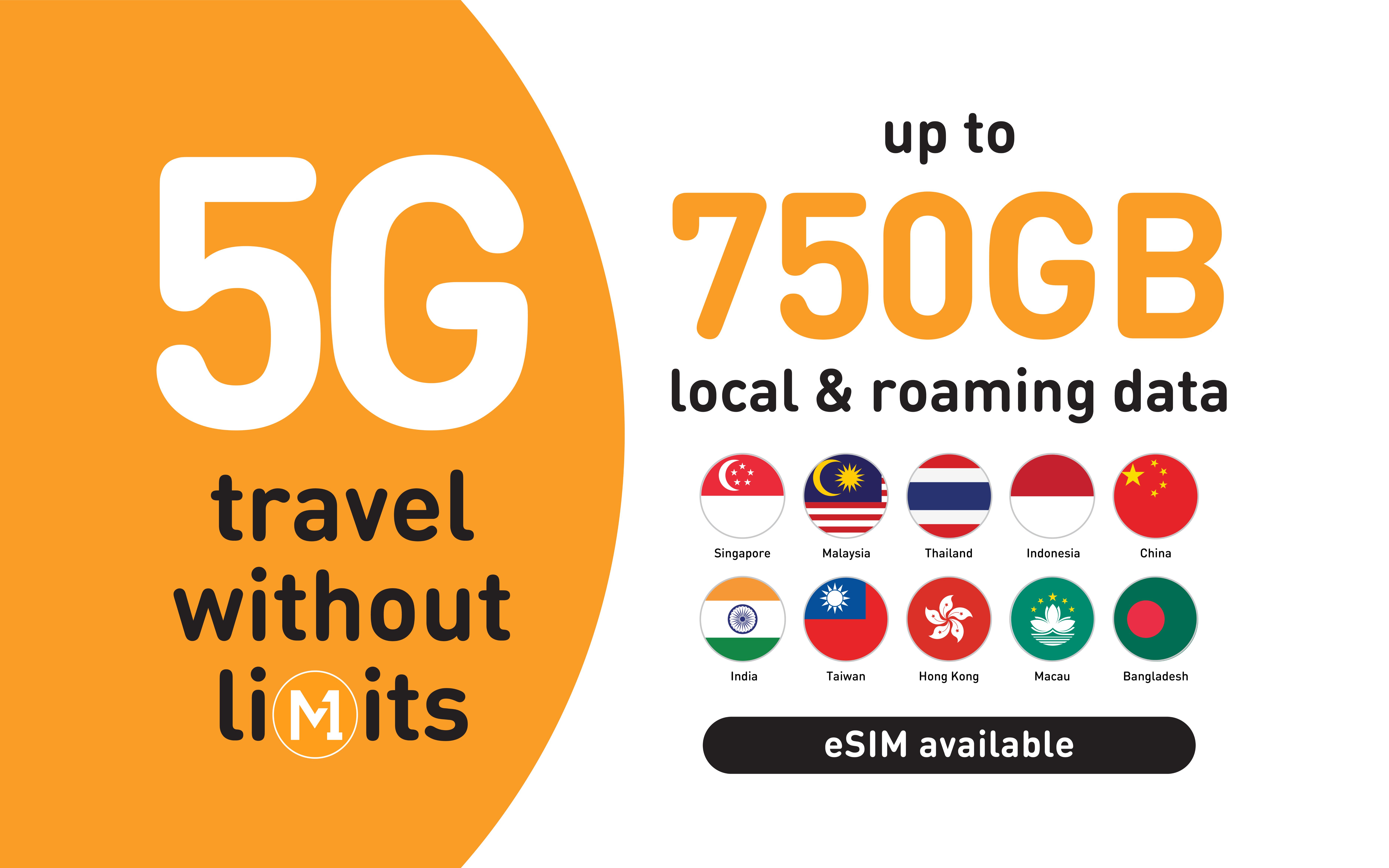 Singapore M1 5G SIM/eSIM with EZ-Link Transport Card Option: SG Airport or City Pick Up - Photo 1 of 11