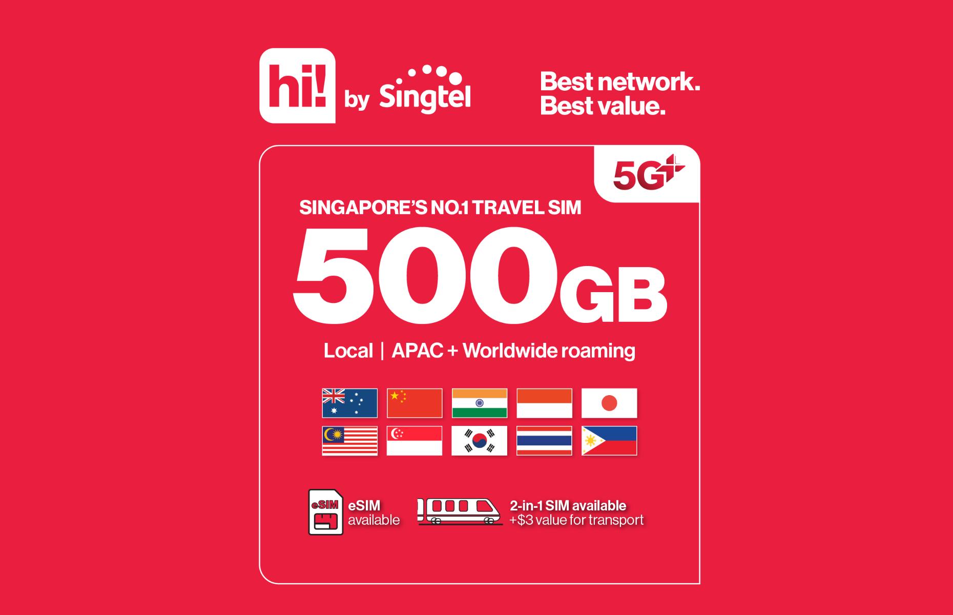 [Singapore eSIM/SIM card] Singtel Best 5G+ | Optional EZlink transport card - Photo 1 of 6