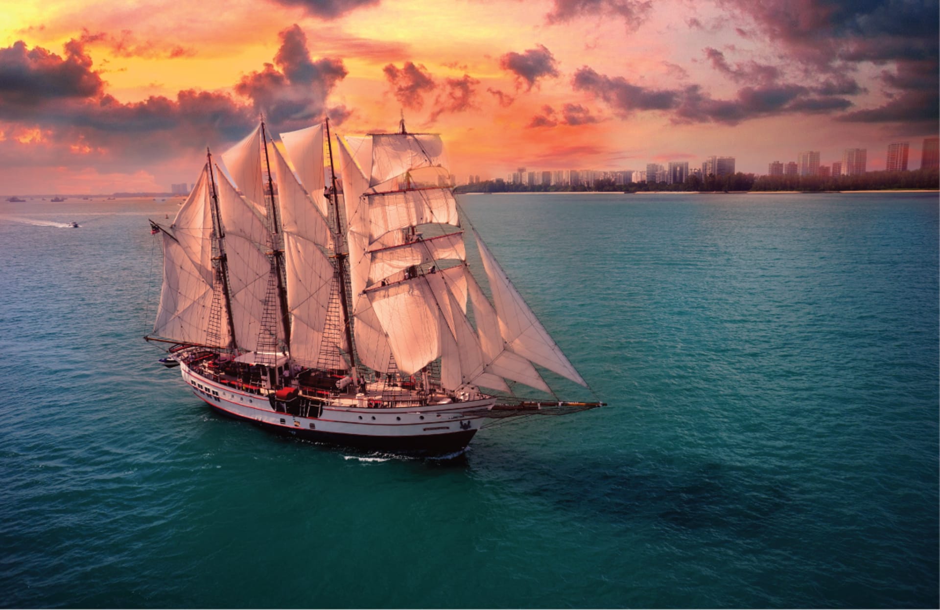 Experience the magic of twilight as you sail past Singapore’s iconic skyline on the Royal Albatross creating lasting memories while enjoying semi-fine dining under a spectacular sunset.