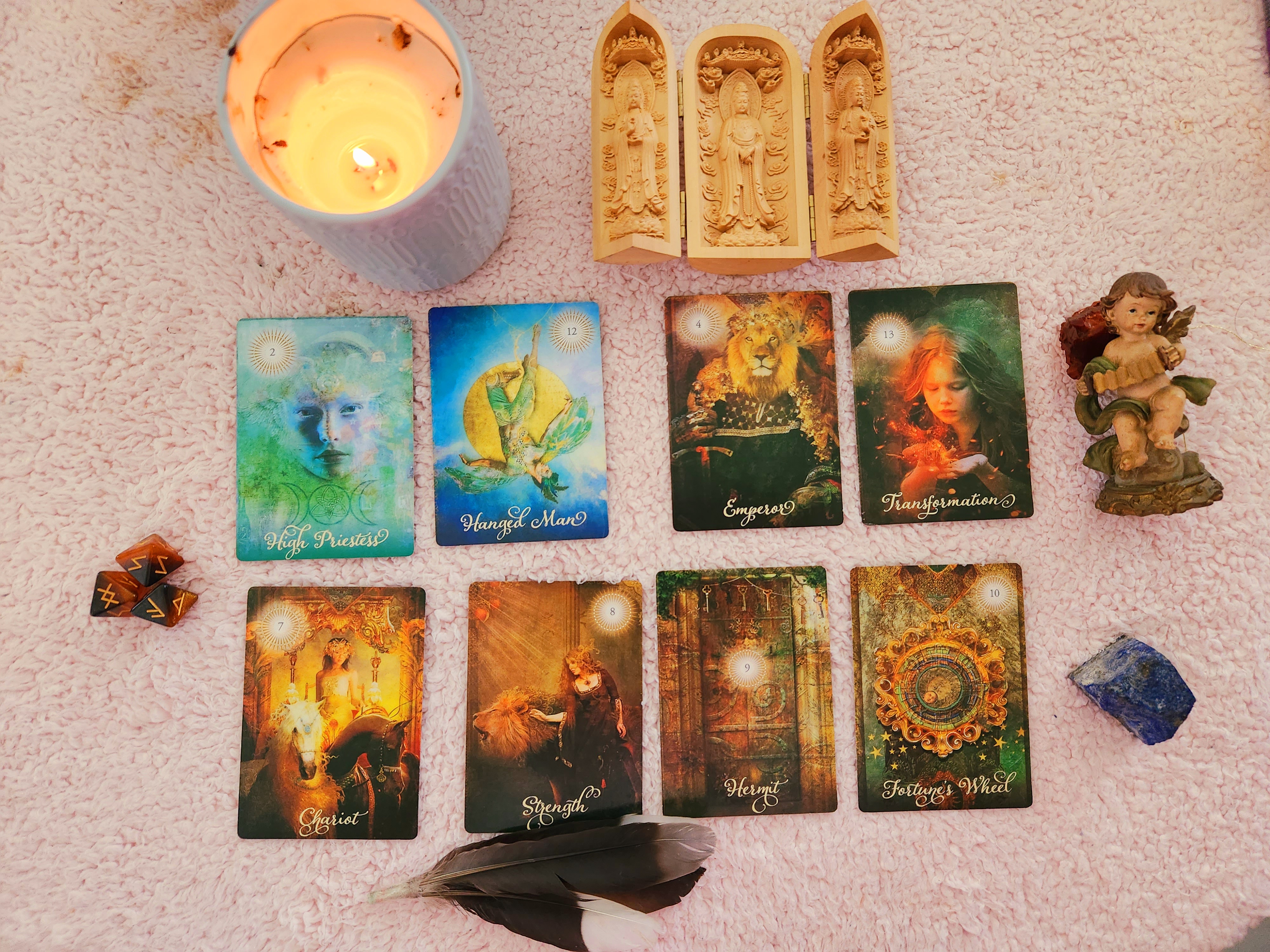 Unlock the mysteries of your life with an insightful tarot reading guiding you through your past present and future while fostering a deeper connection to your spirituality.