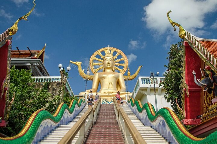 Ascend the grand steps to the towering Big Buddha where serene views and rich cultural heritage converge. A must-visit landmark that reflects Thailand's spiritual depth and beauty.