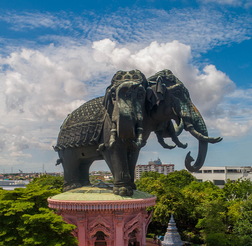 バンコク の エンシェントシティとエラワンミュージアム 入場チケット