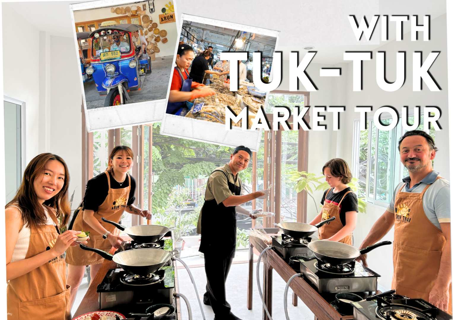 Immerse yourself in the joy of cooking authentic Thai dishes while exploring local markets. Experience the excitement of a Tuk-Tuk ride fresh ingredients and hands-on culinary fun!