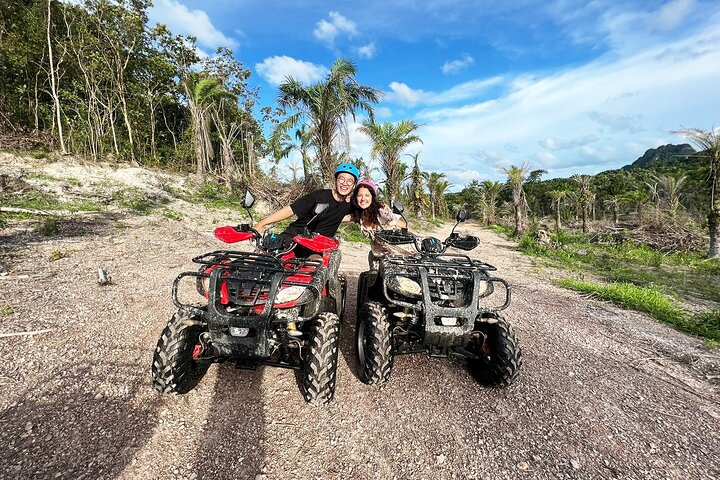 Feel the excitement of exploring Krabi's stunning terrain on an ATV with friendly guides and safety gear ensuring a memorable ride through nature's wonders. Perfect for adventure seekers of all ages!