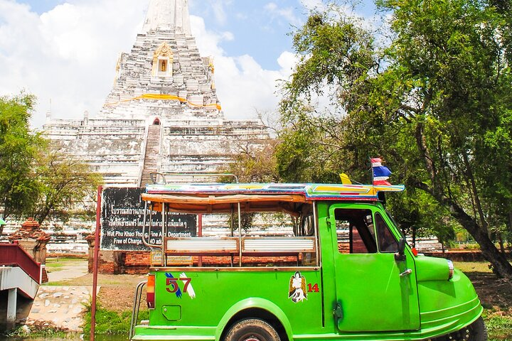 Explore the historic splendor of Ayutthaya where ancient temples and ruins meet the charm of a local ride creating memorable moments during your journey from Bangkok.