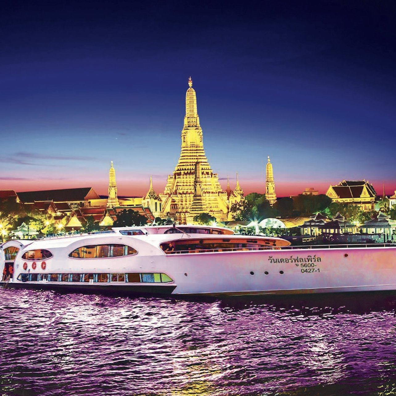 Sail along the Chao Phraya River savoring Thai flavors while soaking in stunning views of iconic temples with rich history awaiting you in every destination.