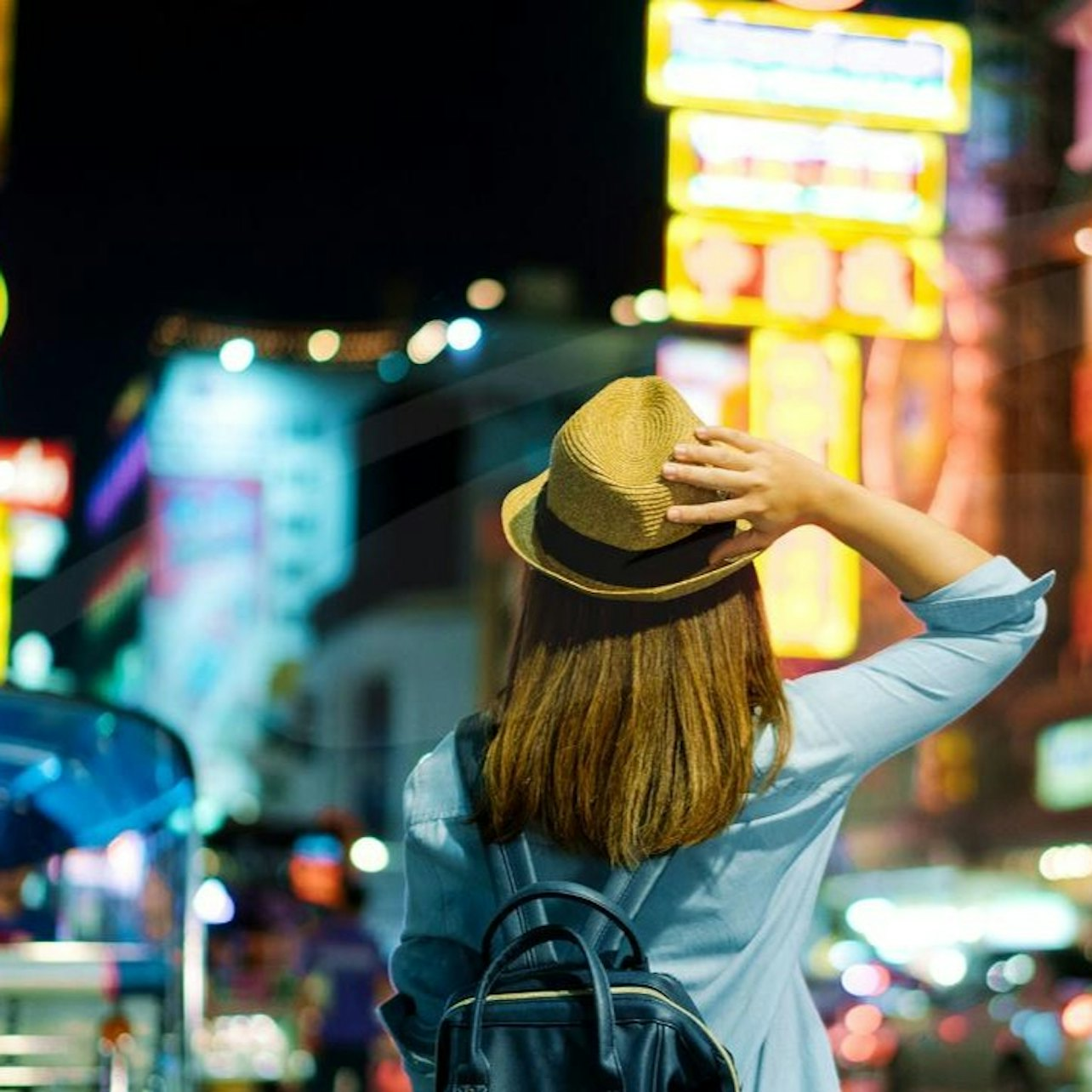 Wander through the illuminated streets of Bangkok discovering the charm of Chinatown the beauty of flower markets and the excitement of Khao San Road by night.