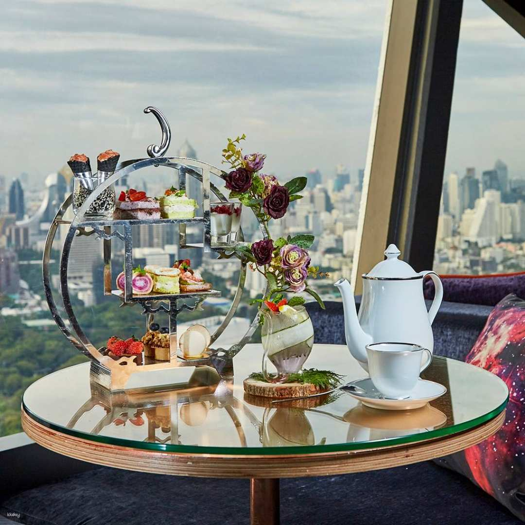 Indulge in a delightful afternoon tea experience with stunning views of Bangkok's skyline complemented by a selection of sweet and savory treats that celebrate local flavors.