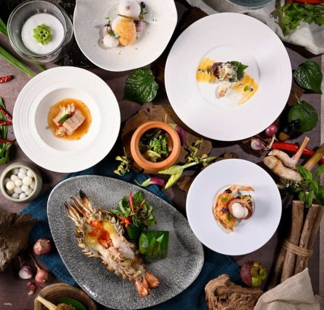 Indulge in a culinary journey with masterfully crafted dishes showcasing Thailand's rich flavors and herbs all while enjoying the peaceful company of lotus ponds at Celadon.