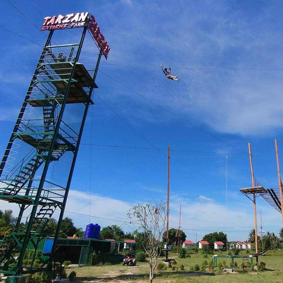 Soar through the lush forests of Pattaya at Tarzan Adventure tackling ziplines and climbing challenges while enjoying a mix of fun and fitness in stunning surroundings.