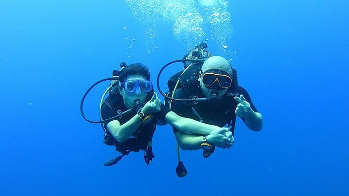 Happy divers