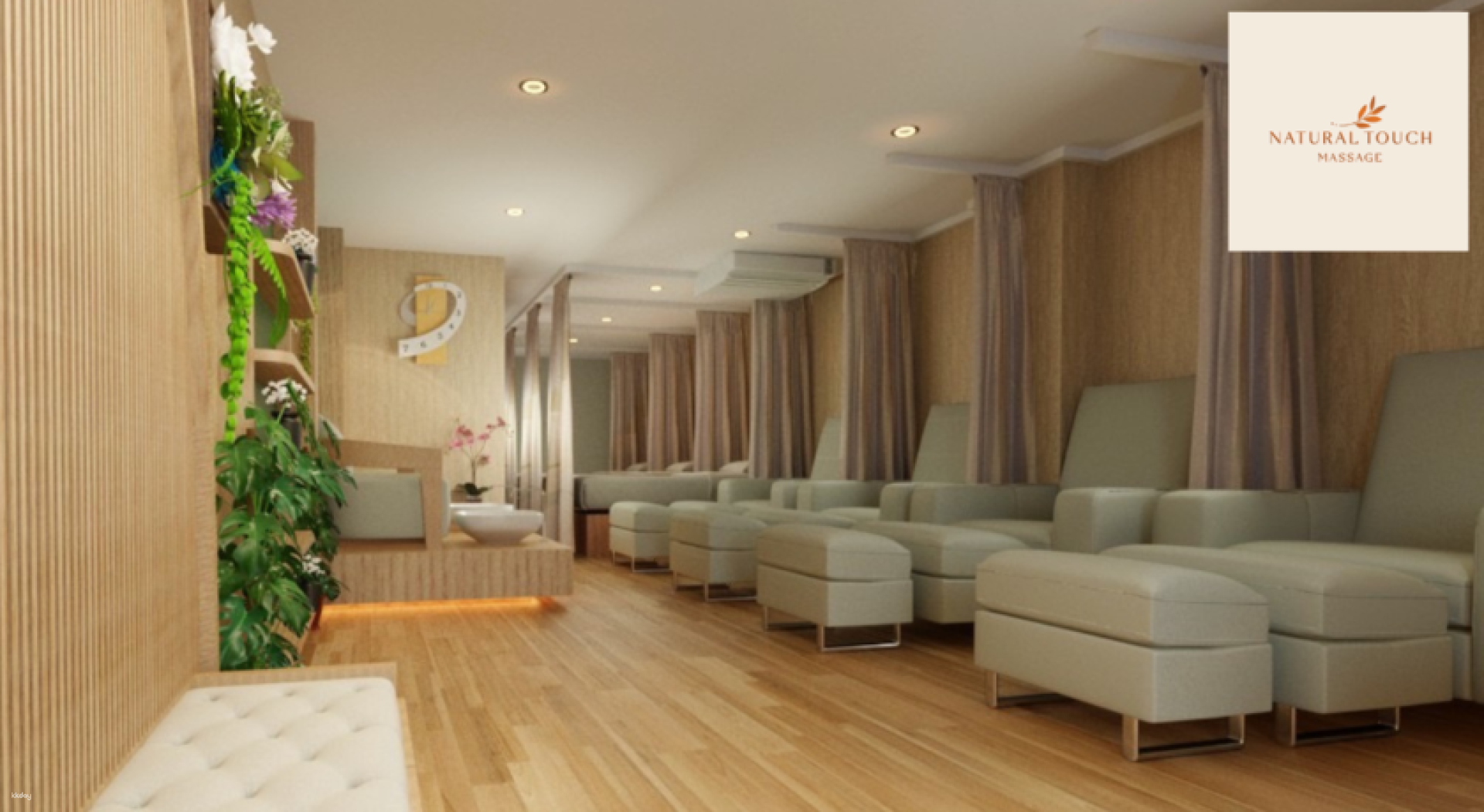 Experience tranquility at Natural Touch Massage where soothing decor invites you to unwind with expert therapists. Enjoy a blissful escape just steps from BTS Ratchathewi station.