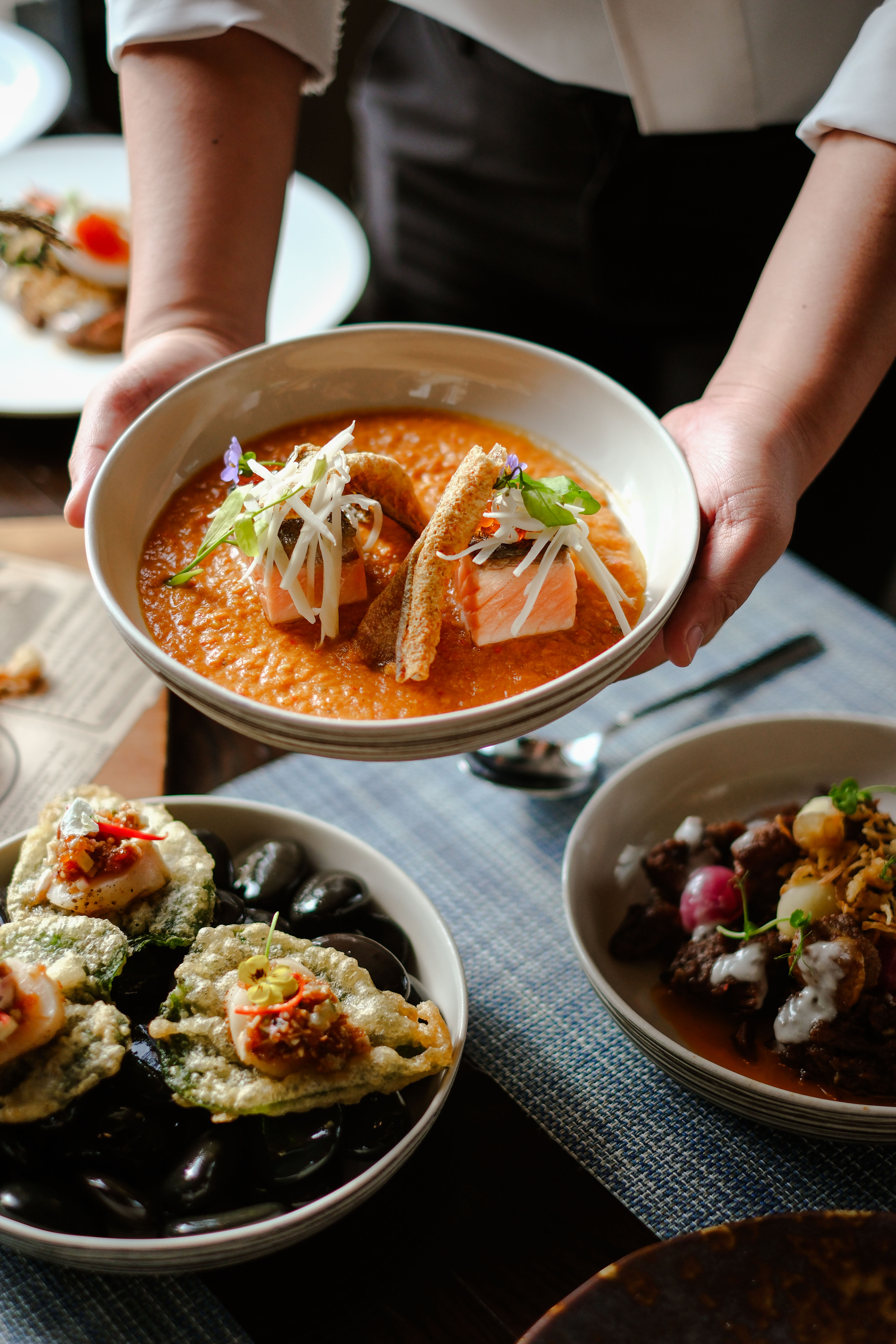 Savor a four-course dinner at Nimitr where culinary artistry meets stunning views from the 27th floor blending exquisite flavors with Bangkok's dazzling skyline as your backdrop.