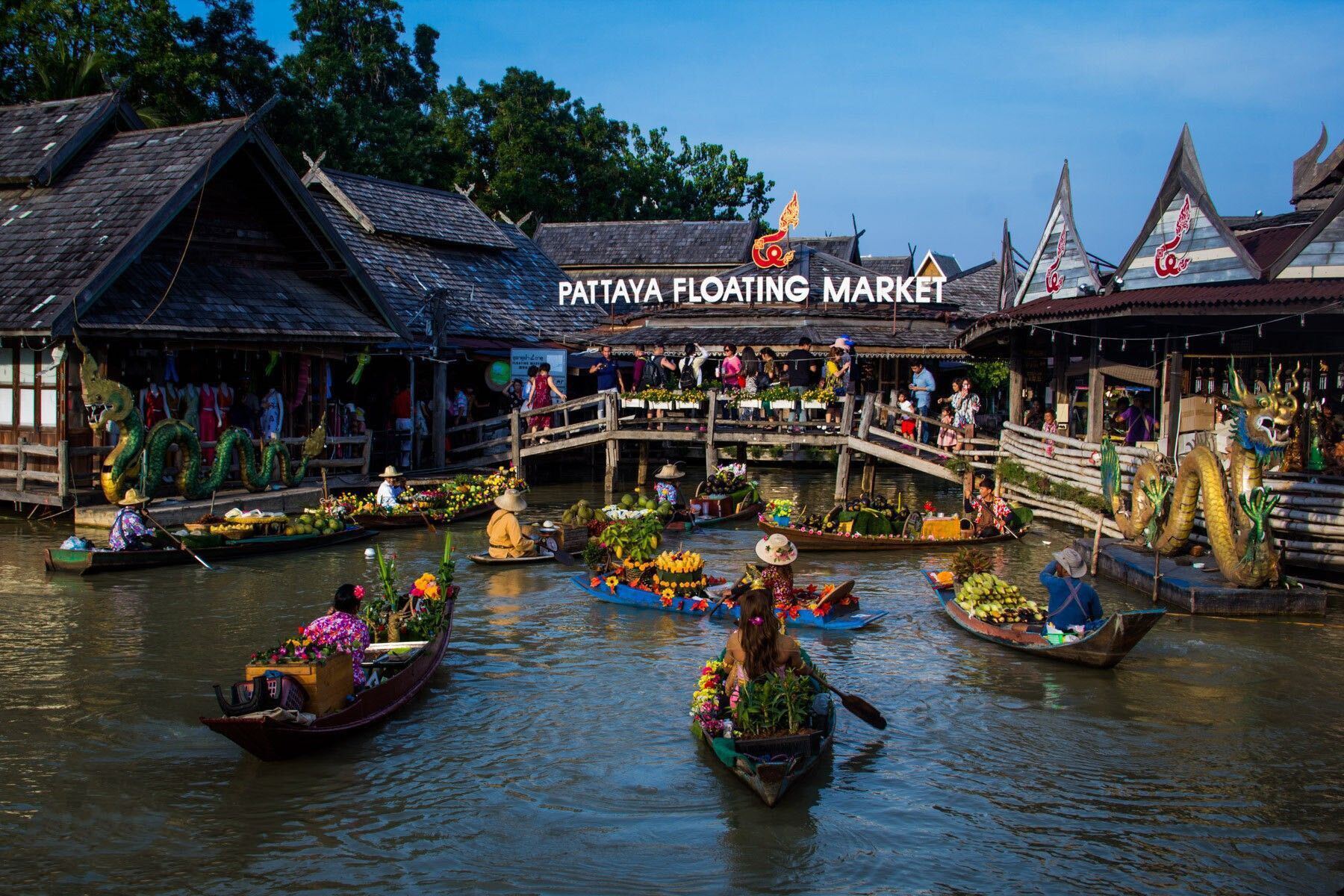 Experience the charm of Pattaya Floating Market with its bustling boats and unique cultural shows. Explore local crafts indulge in massages and savor authentic Thai flavors at this lively destination.