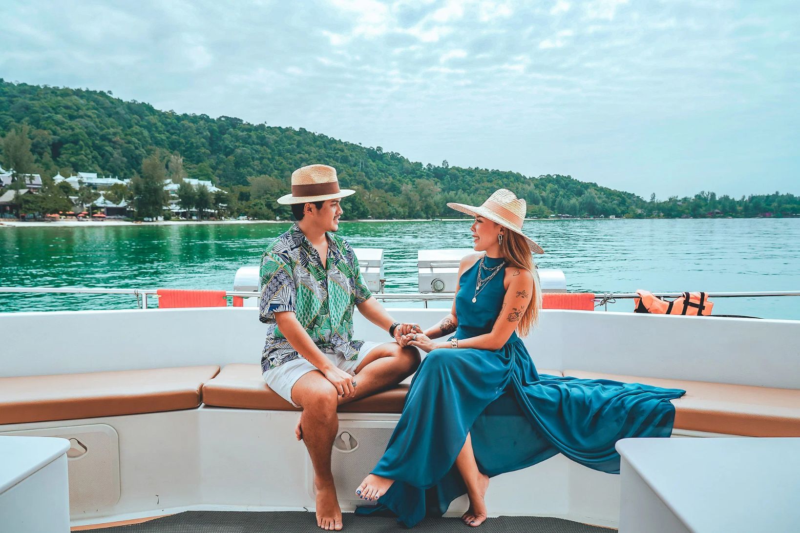 Experience the joy of cruising Phi Phi Island on a spacious catamaran perfect for relaxing exploring and taking in the stunning coastal views at your own pace.
