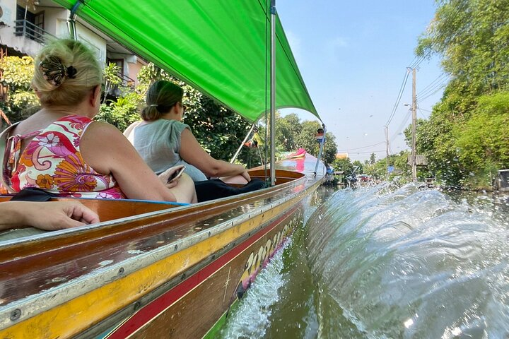 Experience the charm of Bangkok’s canals aboard a small teak boat. Glide past local life explore hidden spots and enjoy the serenity while connecting with authentic Thai culture.