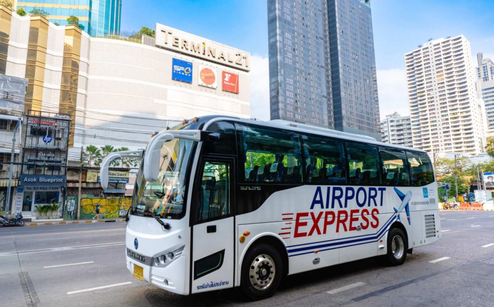 Experience smooth travels from Suvarnabhumi Airport to Downtown Bangkok making stops at over 300 hotels. Enjoy comfortable seating and reliable service as you journey through the city.