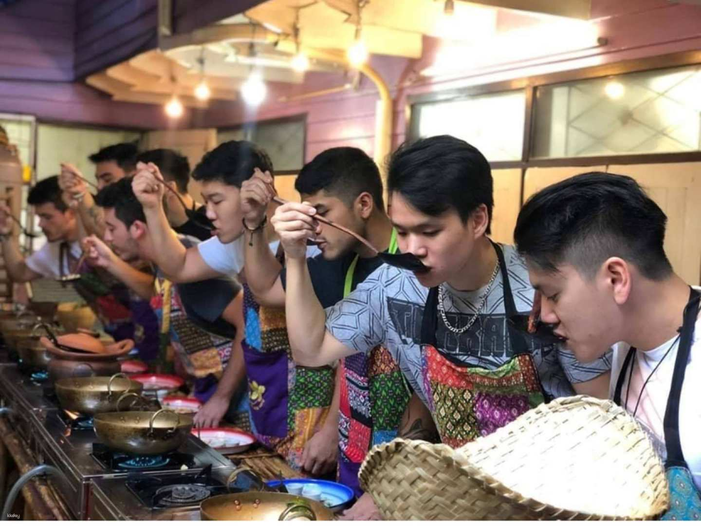 Experience the joy of cooking traditional Thai dishes alongside expert chefs immersed in the charm of a historic setting and surrounded by the delightful scents of fresh ingredients.