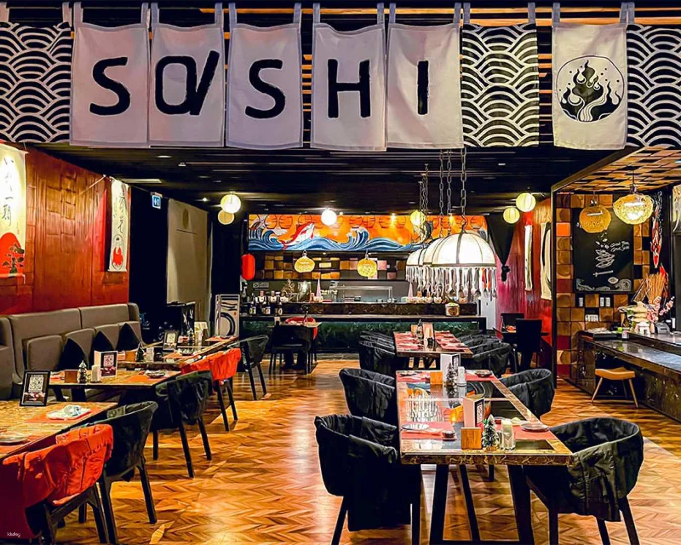 Savor the essence of Japan at SOSHI where every corner offers a stylish retreat and a feast of over 40 exquisite sushi options waiting to delight your palate.