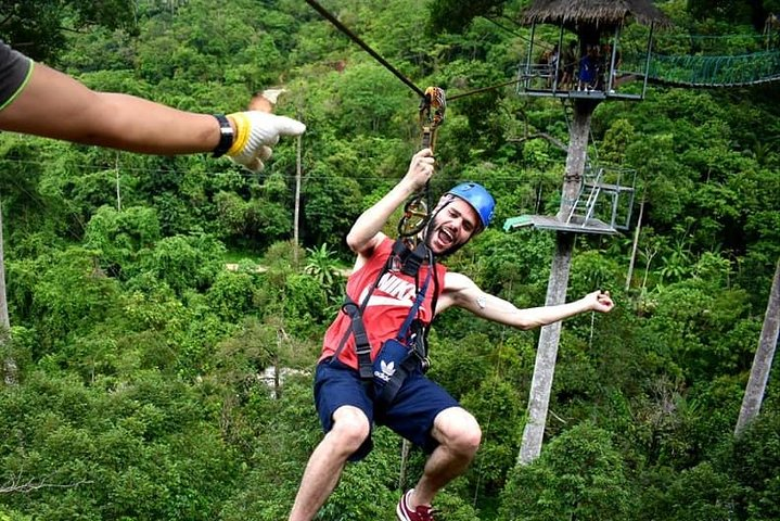 Soar above lush jungles and hidden waterfalls experiencing Koh Samui from a unique perspective. Each zip line offers a chance to embrace nature's beauty while flying through treetops.