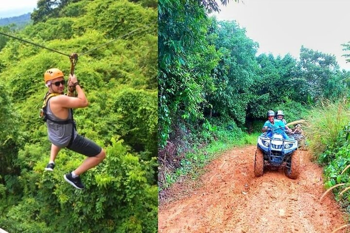 Experience the rush of ziplining through lush greenery and navigate rugged trails on an ATV soaking in the stunning landscapes of Koh Samui while creating unforgettable memories.