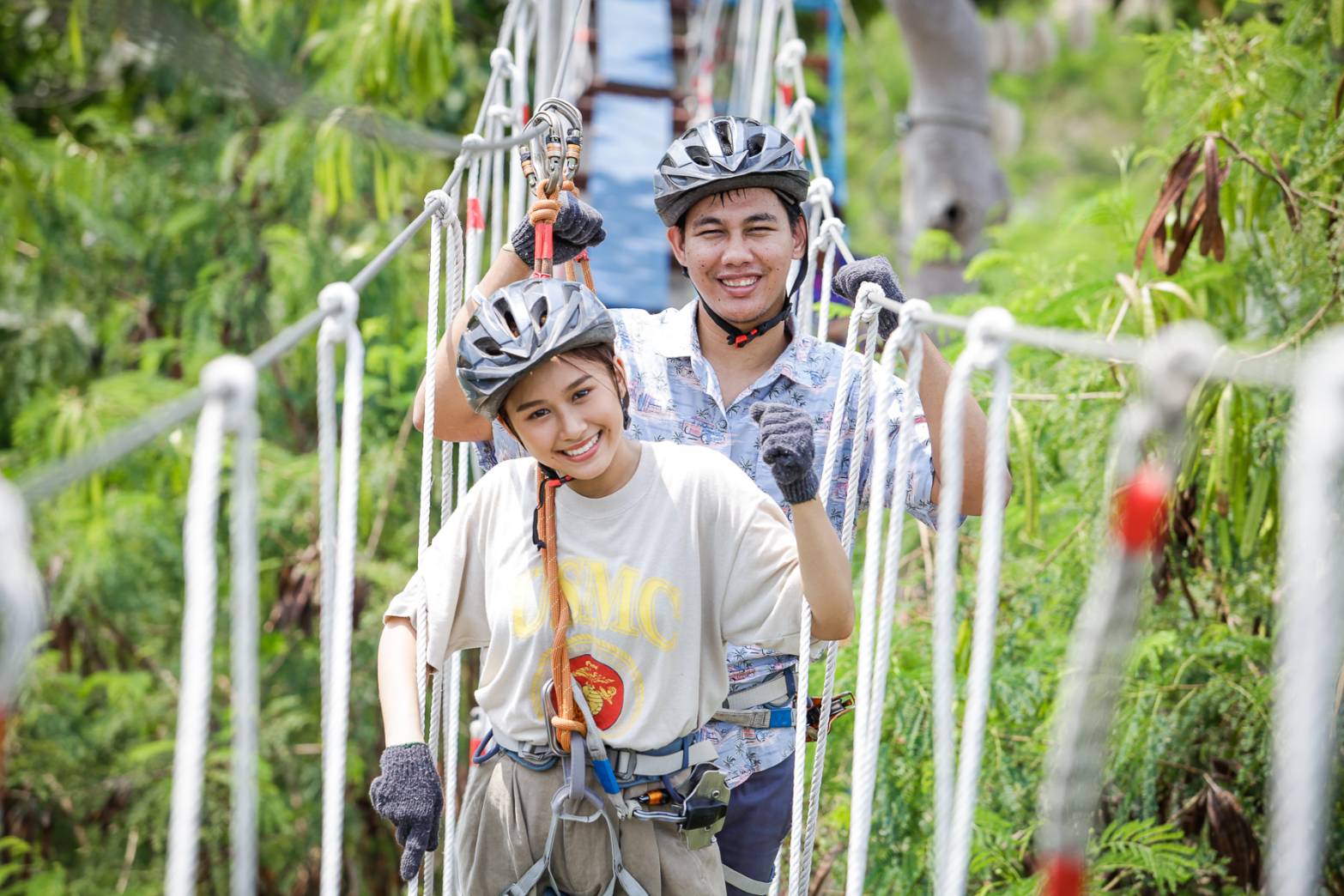 Feel the excitement of gliding through the lush forests of Pattaya surrounded by nature's beauty with expert guides ensuring a safe and enjoyable experience on the zipline adventure.
