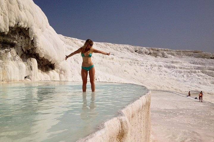 Bathing in Hot Spring in Travertinesof Pamukkale