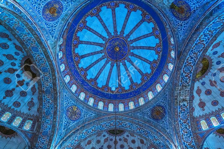 Experience the stunning architecture and intricate designs of Istanbul's historic sites highlighting the beauty of the Bluemosque’s breathtaking ceiling and the rich tapestry of the city’s past.