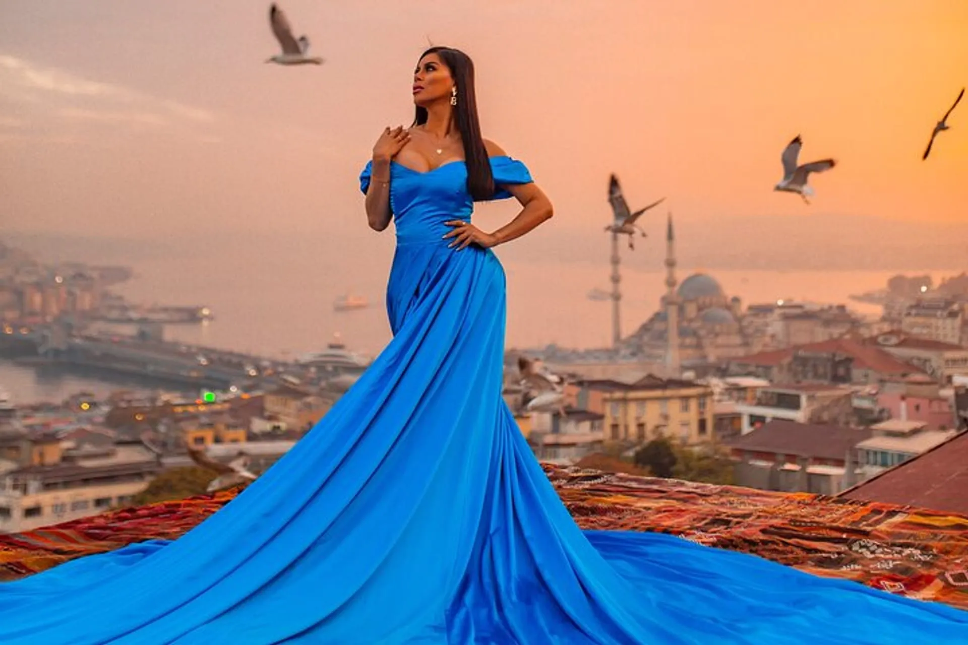 sachin and babi light blue dress Kalbim sende kald., #viral #reel #model #turkey #istanbul #dress  #travel #lifestyle #modeling #girl #orange #seagulls #birds #freedom  #traveling