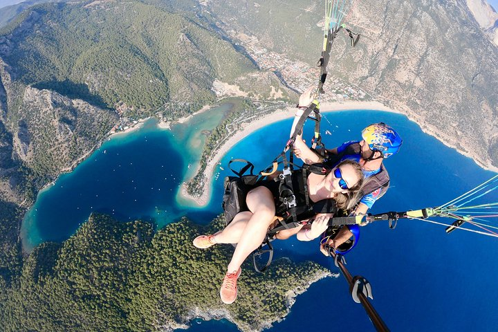 Tandem Paragliding Over The Blue Lagoon in Fethiye From Kas Inc.Transfer - Photo 1 of 13