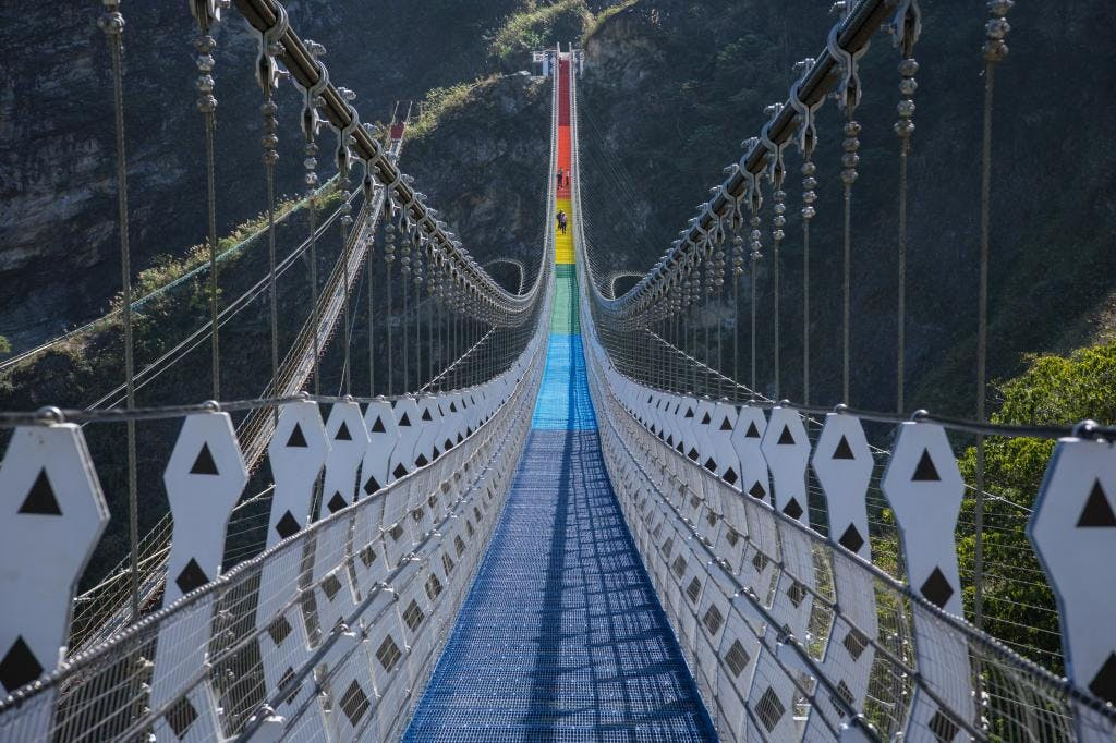 Shuanglong Falls: Suspension Bridge Ticket - Photo 1 of 5