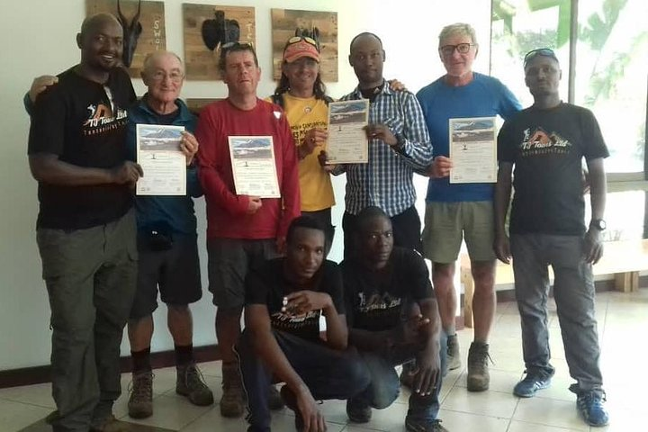 Certificate celebration on 6 Days machame