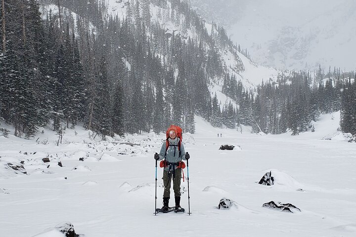 Women's Snowshoeing Emerald Lake Rocky Mountain National Park in