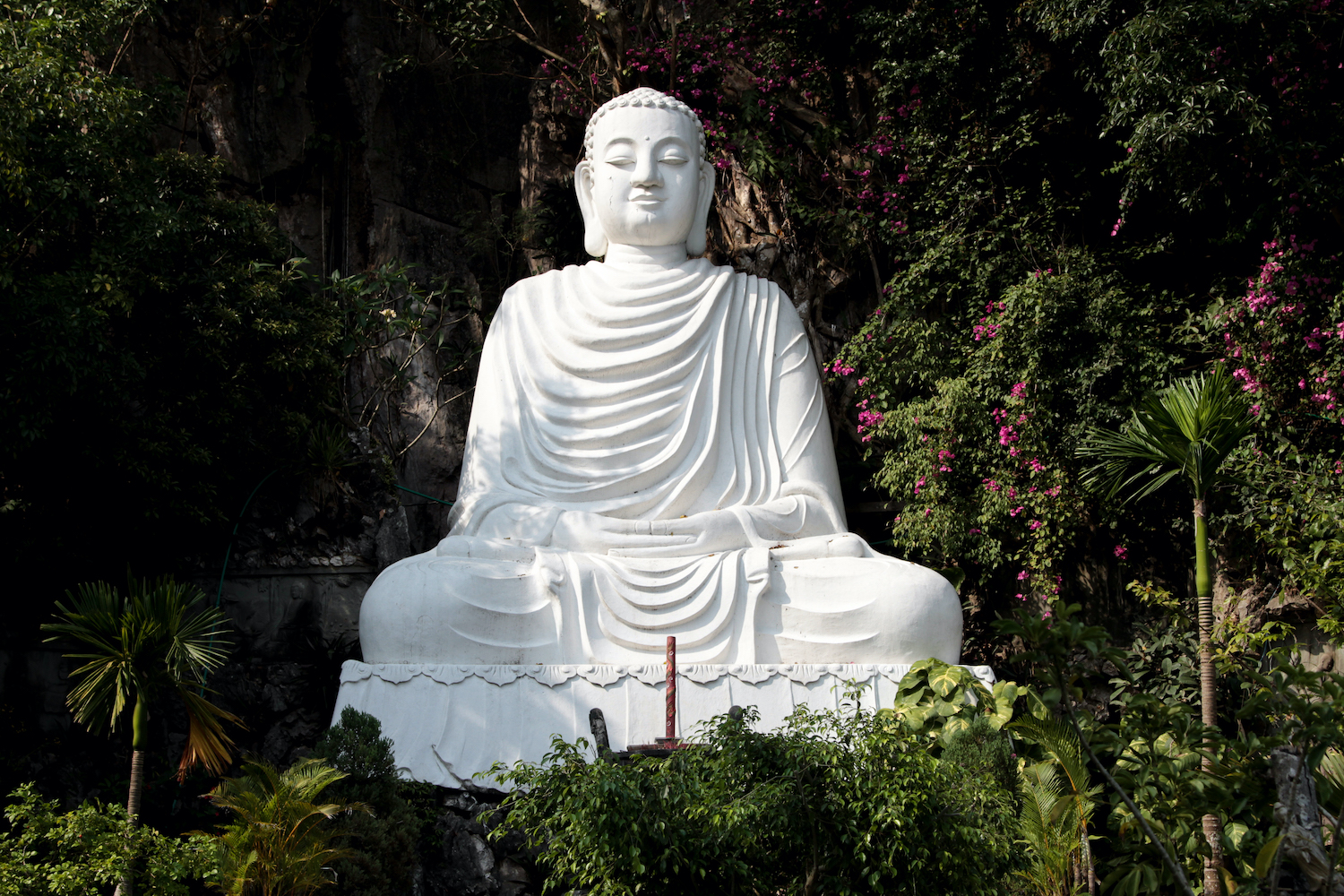 Experience the serene presence of the majestic Lady Buddha at Linh Ung Pagoda surrounded by lush greenery and stunning natural beauty providing a tranquil escape in Da Nang.