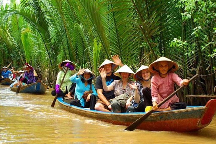 rowing boat in Mekong delta