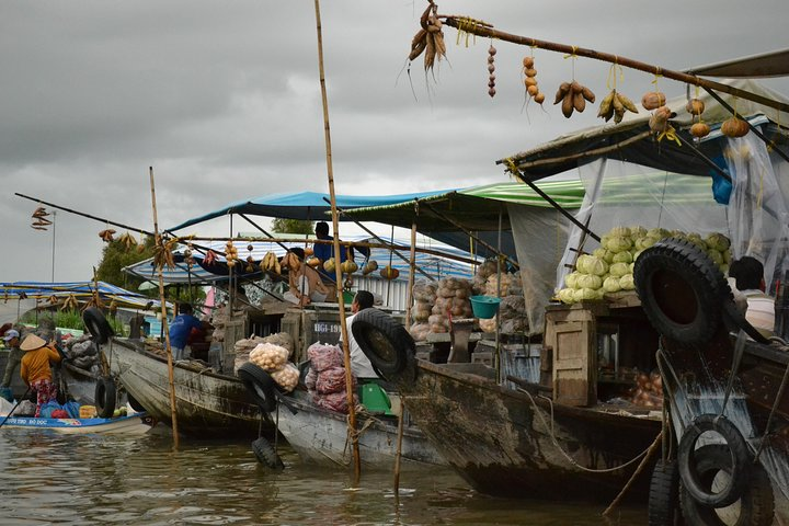 Floating market in Mekong delta