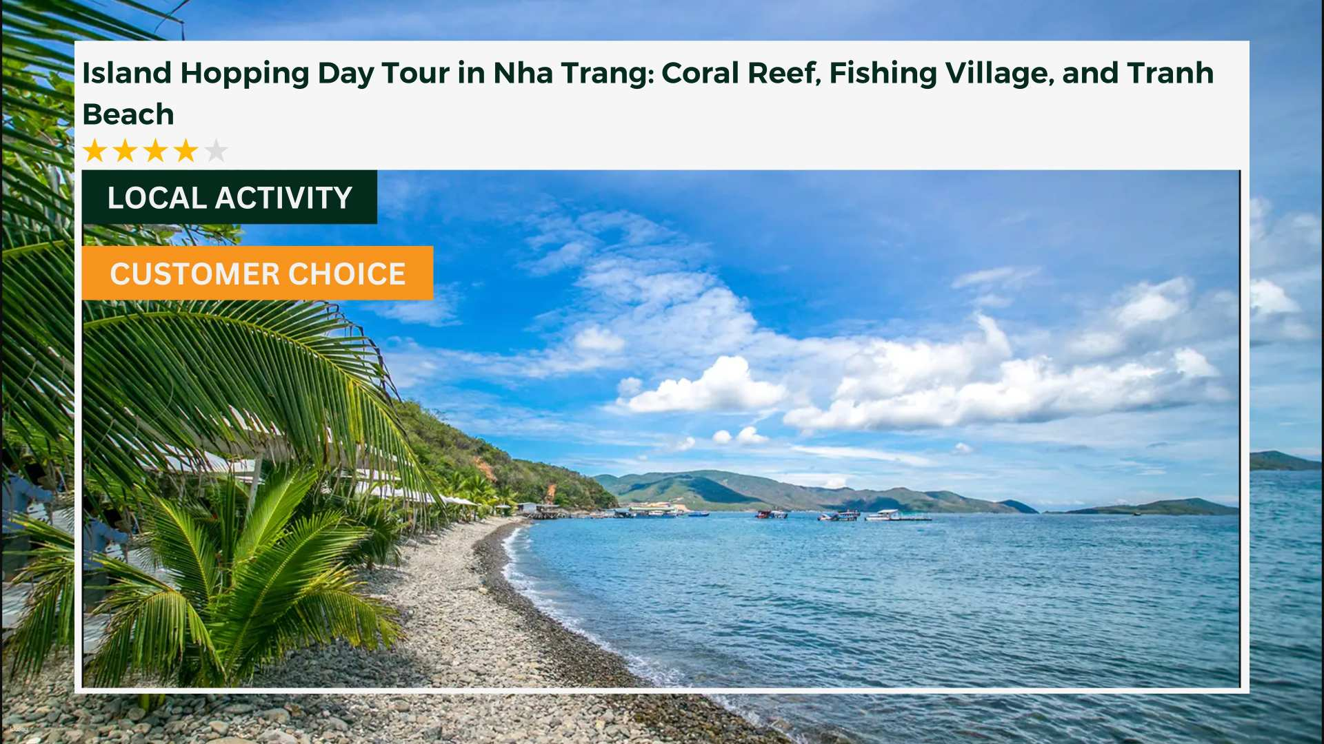 [OFF 10%] Island Hopping Day Tour in Nha Trang: Coral Reef, Fishing Village, and Tranh Beach - Photo 1 of 7