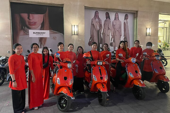 Saigon Vespa By Night Street Food With Female Riders Ao Dai  - Photo 1 of 25