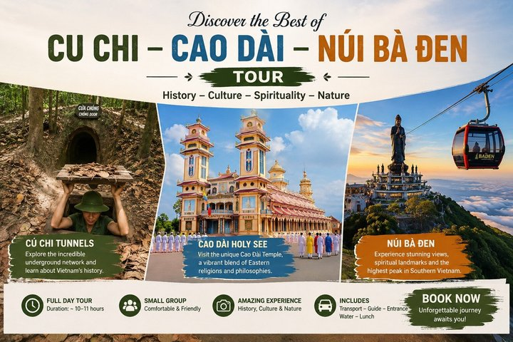 VIP - Black Virgin Mountain - Cao Dai Temples - Cu Chi Tunnels - Photo 1 of 18