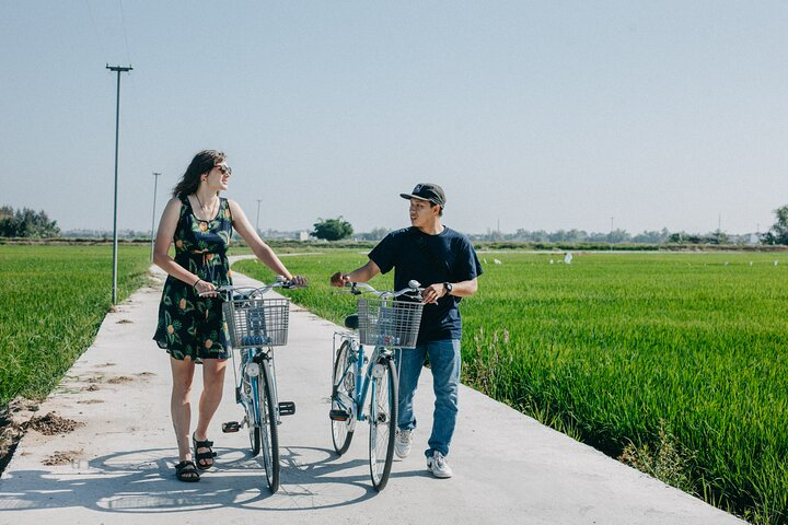 Cycle along the scenic rice fields