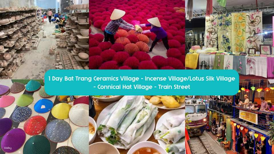 Unique Handicraft Villages: Bat Trang, Incense, Connical Hat With Train Street - Private Tour with Lunch & Dinner | From Hanoi, Vietnam - Photo 1 of 8
